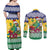 Personalized Saint Vincent and the Grenadines Christmas Couples Matching Off Shoulder Maxi Dress and Long Sleeve Button Shirt Santa Vincent Parrot - Wonder Print Shop