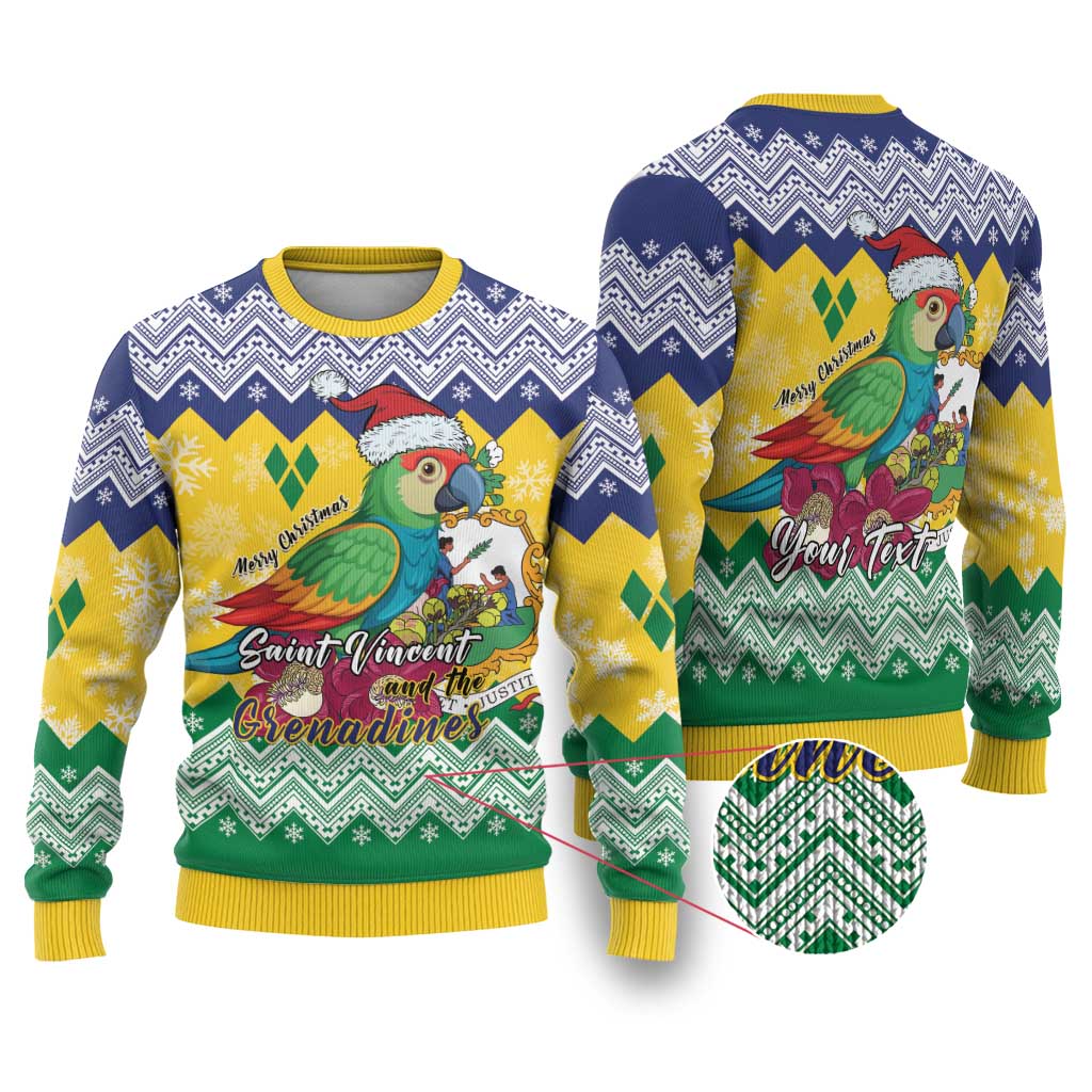 Saint Vincent and the Grenadines Christmas Ugly Christmas Sweater Santa Vincent Parrot