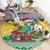 Saint Vincent and the Grenadines Christmas Round Carpet Santa Vincent Parrot