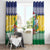 Saint Vincent and the Grenadines Christmas Window Curtain Santa Vincent Parrot - Wonder Print Shop