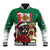 Morocco Christmas Baseball Jacket Santa Lion With Rose Xmas Vibe - Wonder Print Shop