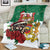 Morocco Christmas Blanket Santa Lion With Rose Xmas Vibe