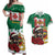 Morocco Christmas Couples Matching Off Shoulder Maxi Dress and Hawaiian Shirt Santa Lion With Rose Xmas Vibe - Wonder Print Shop