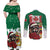 Morocco Christmas Couples Matching Off Shoulder Maxi Dress and Long Sleeve Button Shirt Santa Lion With Rose Xmas Vibe - Wonder Print Shop