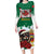 Morocco Christmas Long Sleeve Bodycon Dress Santa Lion With Rose Xmas Vibe - Wonder Print Shop