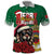 Morocco Christmas Polo Shirt Santa Lion With Rose Xmas Vibe - Wonder Print Shop