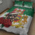 Morocco Christmas Quilt Bed Set Santa Lion With Rose Xmas Vibe