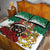 Morocco Christmas Quilt Bed Set Santa Lion With Rose Xmas Vibe