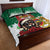 Morocco Christmas Quilt Bed Set Santa Lion With Rose Xmas Vibe