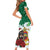 Morocco Christmas Short Sleeve Bodycon Dress Santa Lion With Rose Xmas Vibe - Wonder Print Shop