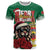 Morocco Christmas T Shirt Santa Lion With Rose Xmas Vibe