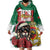 Morocco Christmas Wearable Blanket Hoodie Santa Lion With Rose Xmas Vibe