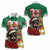 Morocco Christmas Women Polo Shirt Santa Lion With Rose Xmas Vibe - Wonder Print Shop