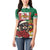 Morocco Christmas Women Polo Shirt Santa Lion With Rose Xmas Vibe - Wonder Print Shop