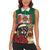 Morocco Christmas Women Sleeveless Polo Shirt Santa Lion With Rose Xmas Vibe - Wonder Print Shop