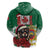 Morocco Christmas Zip Hoodie Santa Lion With Rose Xmas Vibe - Wonder Print Shop