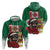 Morocco Christmas Zip Hoodie Santa Lion With Rose Xmas Vibe - Wonder Print Shop