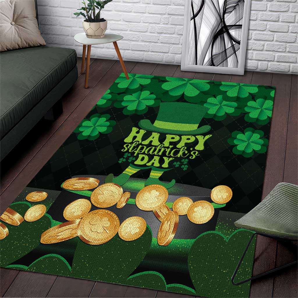 Ireland St Patrick's Day Area Rug Irish Shamrocks Leprechaun