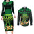 Ireland St Patrick's Day Couples Matching Long Sleeve Bodycon Dress and Long Sleeve Button Shirt Irish Shamrocks Leprechaun