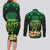 Ireland St Patrick's Day Couples Matching Long Sleeve Bodycon Dress and Long Sleeve Button Shirt Irish Shamrocks Leprechaun