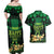 Ireland St Patrick's Day Couples Matching Off Shoulder Maxi Dress and Hawaiian Shirt Irish Shamrocks Leprechaun