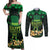 Ireland St Patrick's Day Couples Matching Off Shoulder Maxi Dress and Long Sleeve Button Shirt Irish Shamrocks Leprechaun