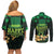 Ireland St Patrick's Day Couples Matching Off Shoulder Short Dress and Long Sleeve Button Shirt Irish Shamrocks Leprechaun