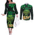 Ireland St Patrick's Day Couples Matching Off The Shoulder Long Sleeve Dress and Long Sleeve Button Shirt Irish Shamrocks Leprechaun