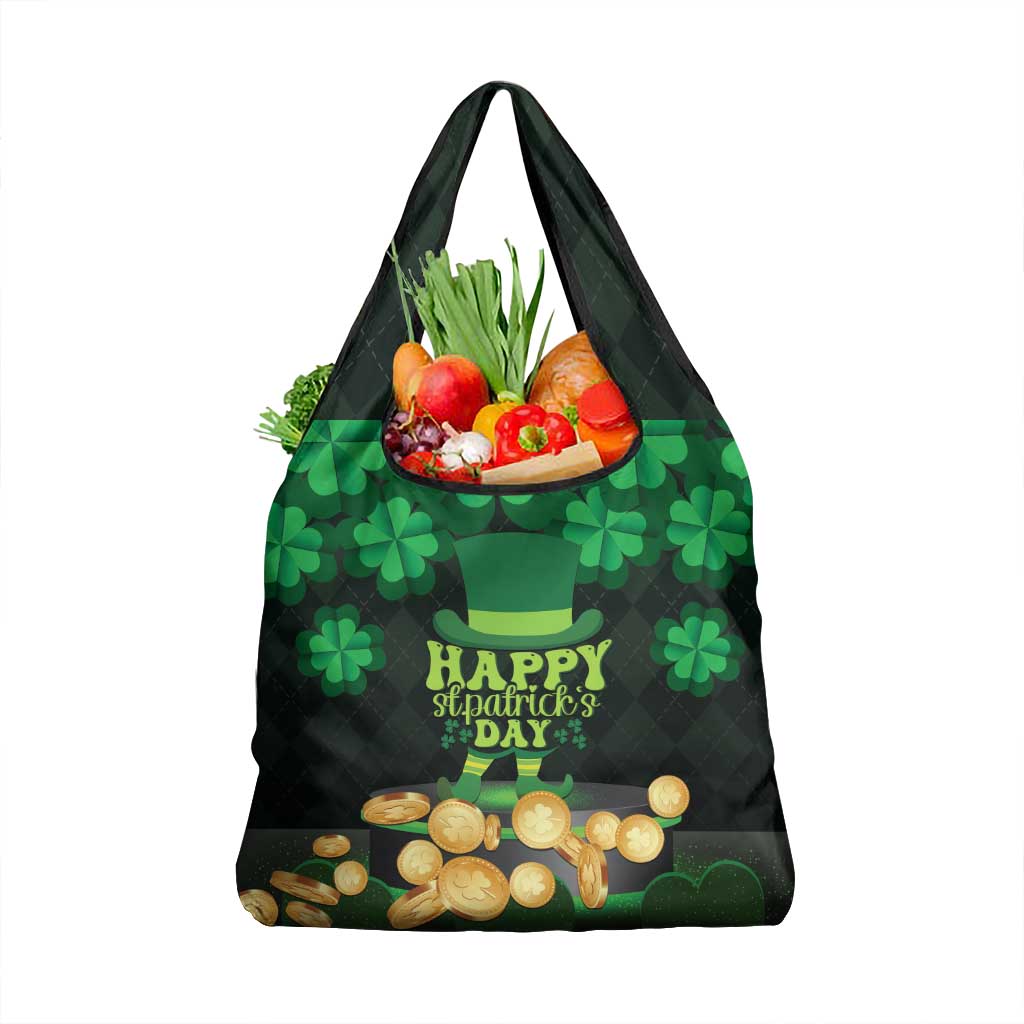 Ireland St Patrick's Day Grocery Bag Irish Shamrocks Leprechaun