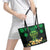 Ireland St Patrick's Day Leather Tote Bag Irish Shamrocks Leprechaun