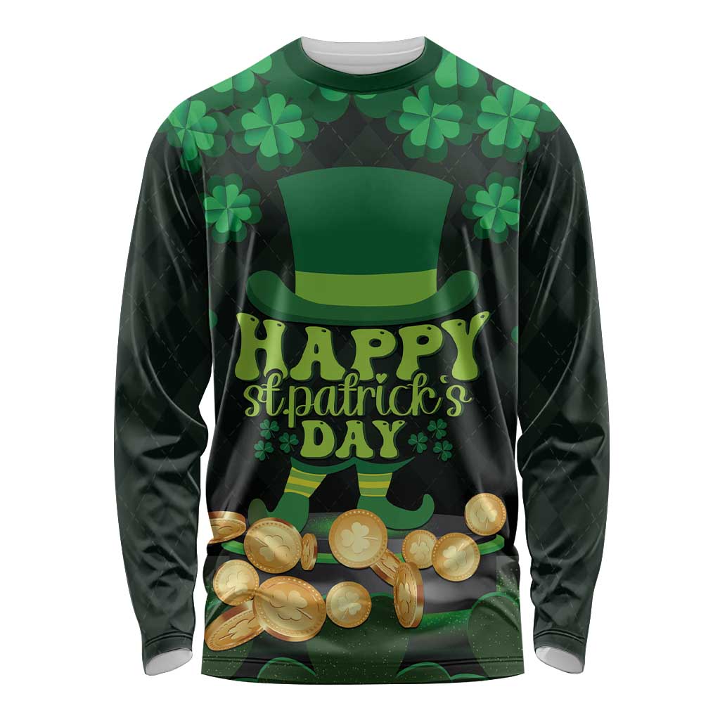 Ireland St Patrick's Day Long Sleeve Shirt Irish Shamrocks Leprechaun - Wonder Print Shop