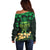 Ireland St Patrick's Day Off Shoulder Sweater Irish Shamrocks Leprechaun