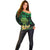 Ireland St Patrick's Day Off Shoulder Sweater Irish Shamrocks Leprechaun