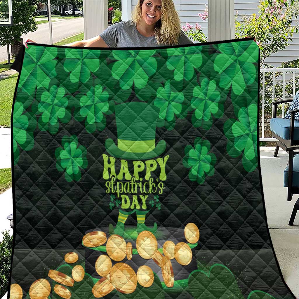 Ireland St Patrick's Day Quilt Irish Shamrocks Leprechaun - Wonder Print Shop