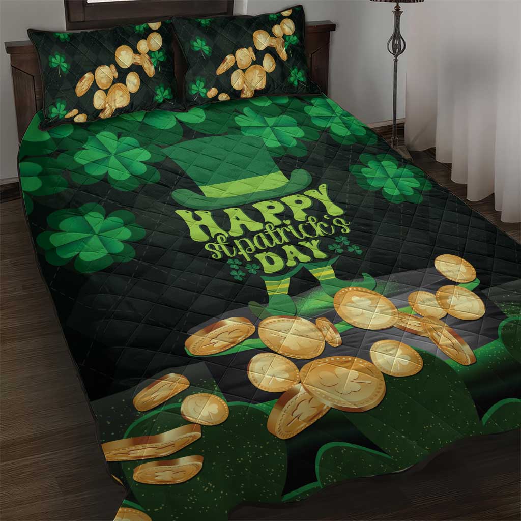 Ireland St Patrick's Day Quilt Bed Set Irish Shamrocks Leprechaun - Wonder Print Shop