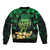 Ireland St Patrick's Day Sleeve Zip Bomber Jacket Irish Shamrocks Leprechaun - Wonder Print Shop