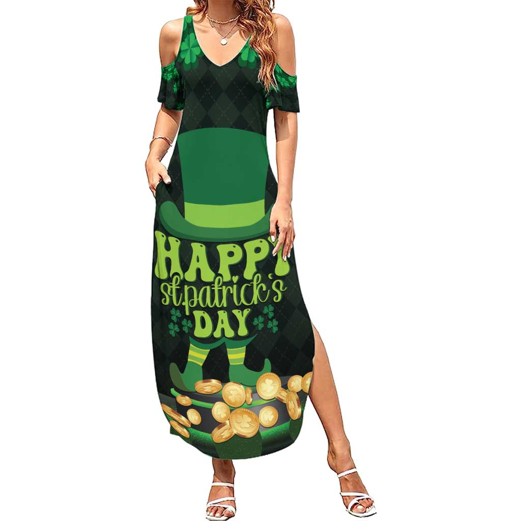 Ireland St Patrick's Day Summer Maxi Dress Irish Shamrocks Leprechaun