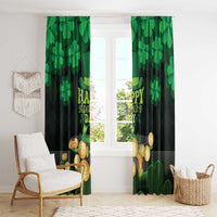 St. Patrick's Day window curtain panels with shamrocks and “Happy St. Patrick’s Day”