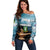 Personalised British Virgin Islands Off Shoulder Sweater Vigilate Golden Lamps