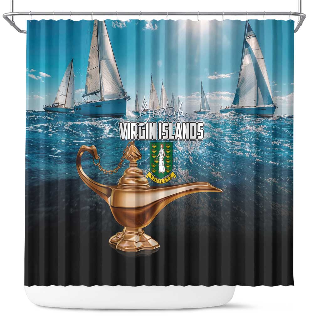 British Virgin Islands Shower Curtain Vigilate Golden Lamps - Wonder Print Shop