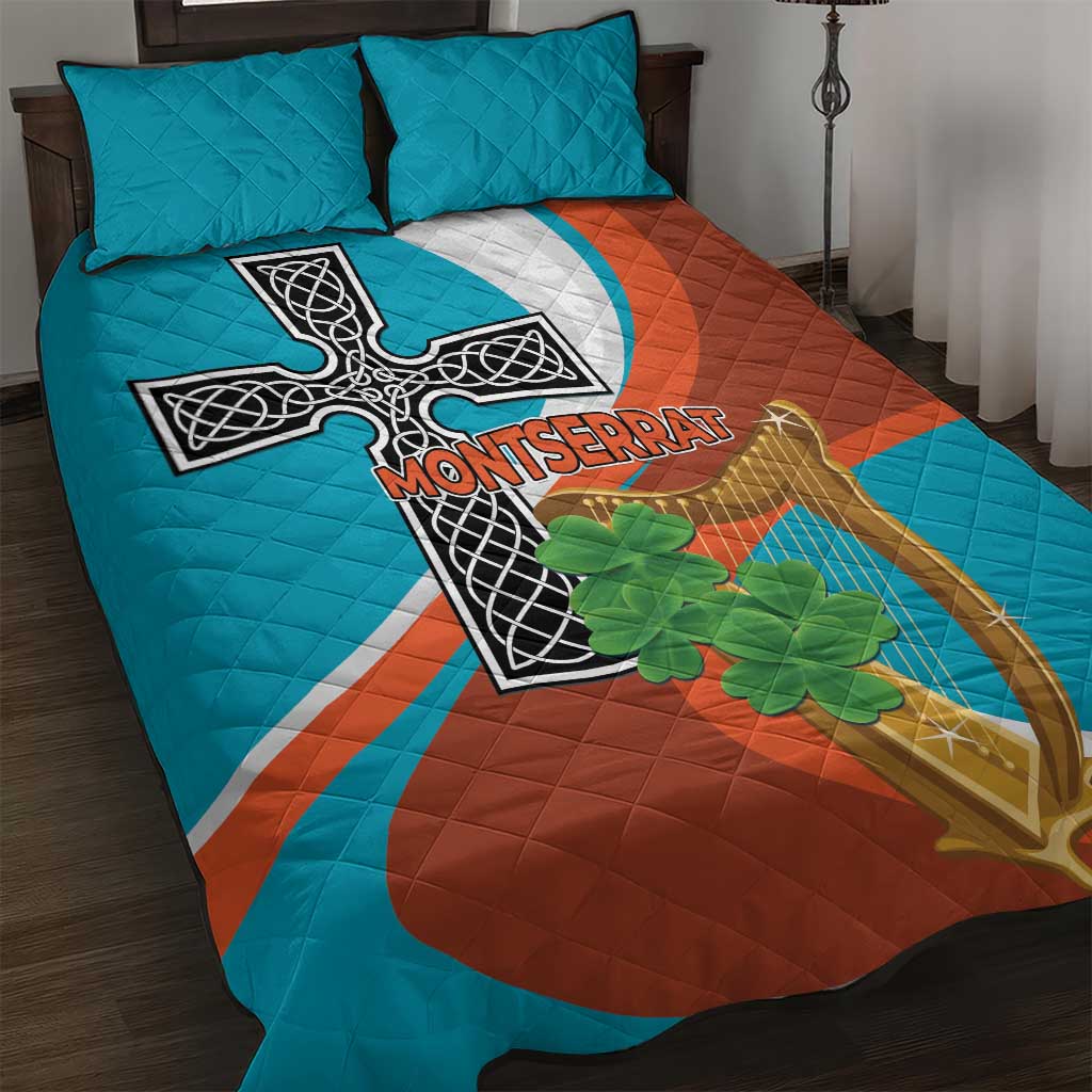 Montserrat Quilt Bed Set Gold Harp And Black Cross - Wonder Print Shop