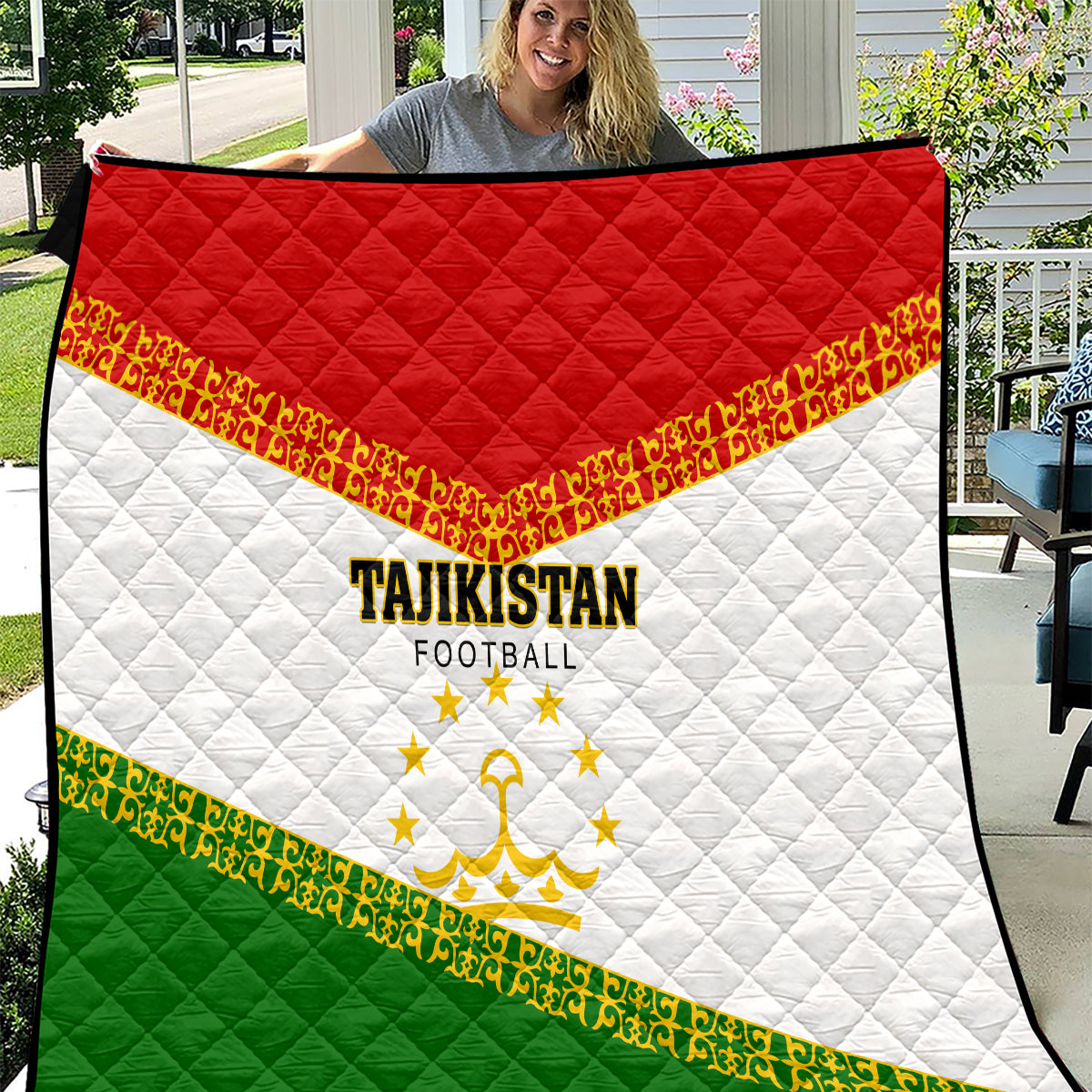 Tajikistan Football Quilt Come On Tadzhikistan