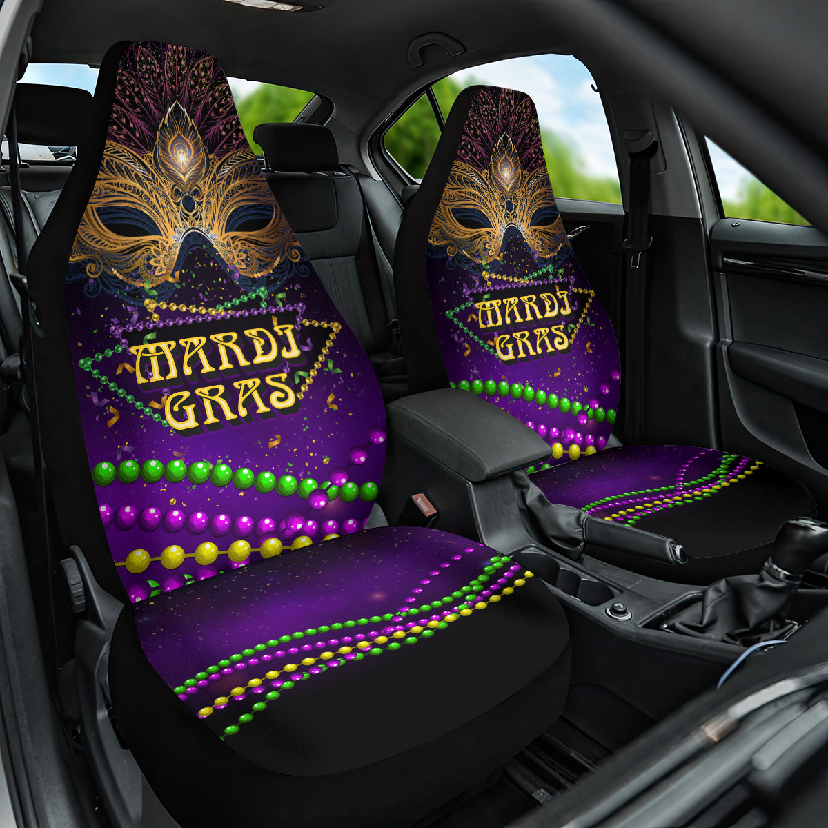 Mardi Gras 2024 Car Seat Cover Carnival Mask Special Version - Wonder Print Shop