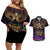 Mardi Gras 2024 Couples Matching Off Shoulder Short Dress and Hawaiian Shirt Carnival Mask Special Version - Wonder Print Shop