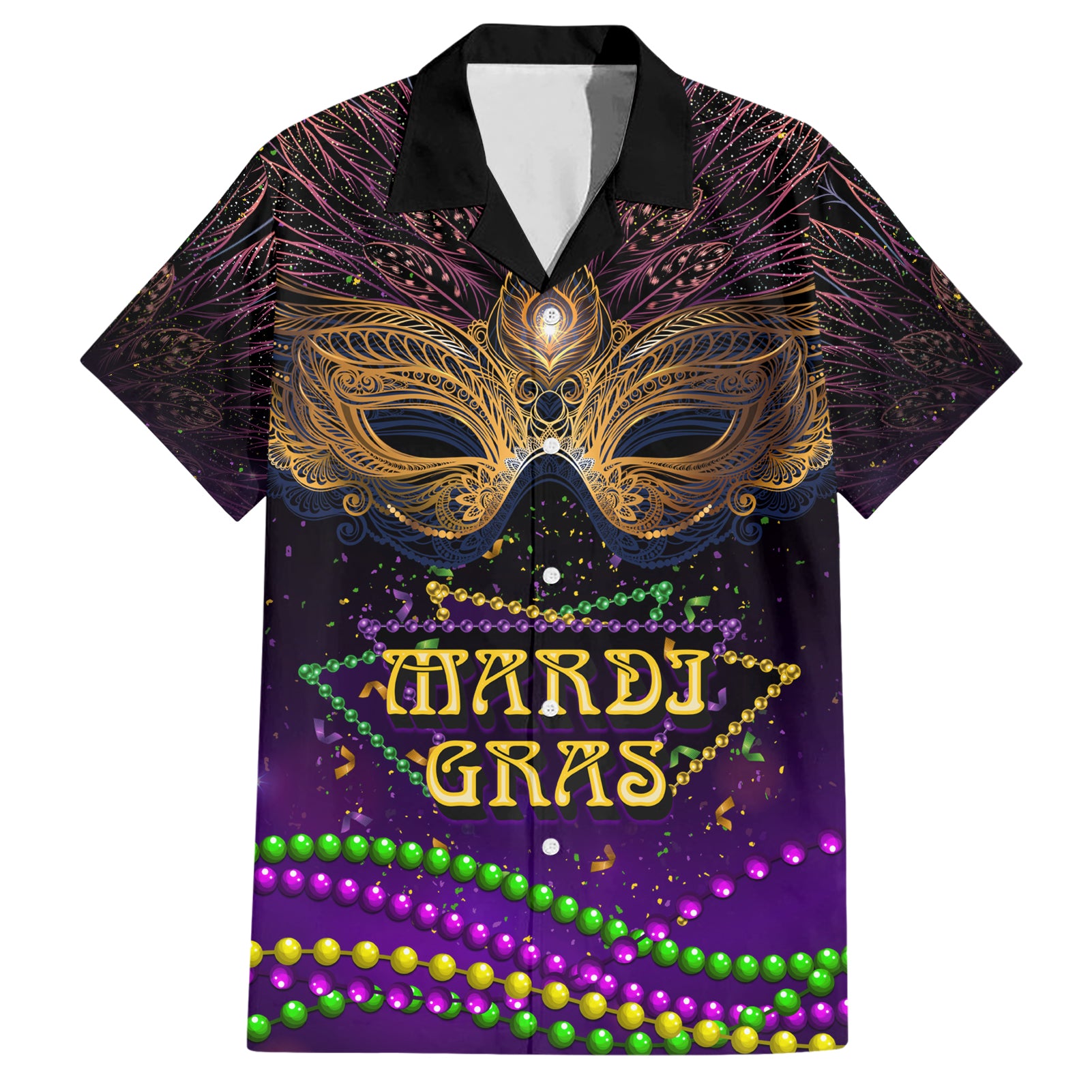 Mardi Gras 2024 Hawaiian Shirt Carnival Mask Special Version - Wonder Print Shop