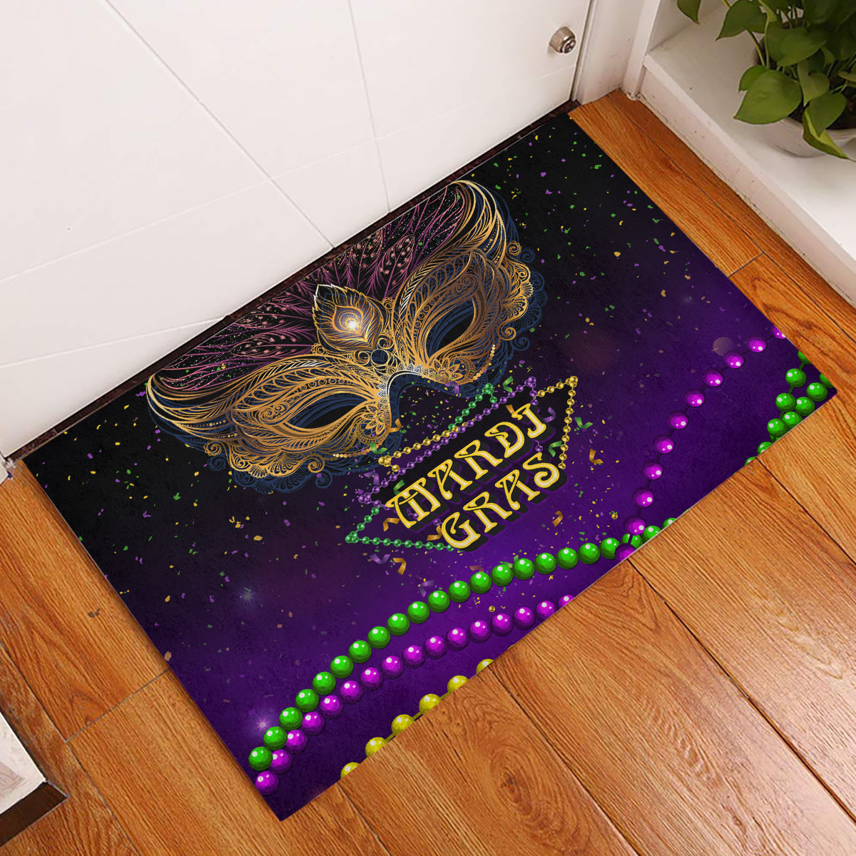 Mardi Gras 2024 Rubber Doormat Carnival Mask Special Version - Wonder Print Shop