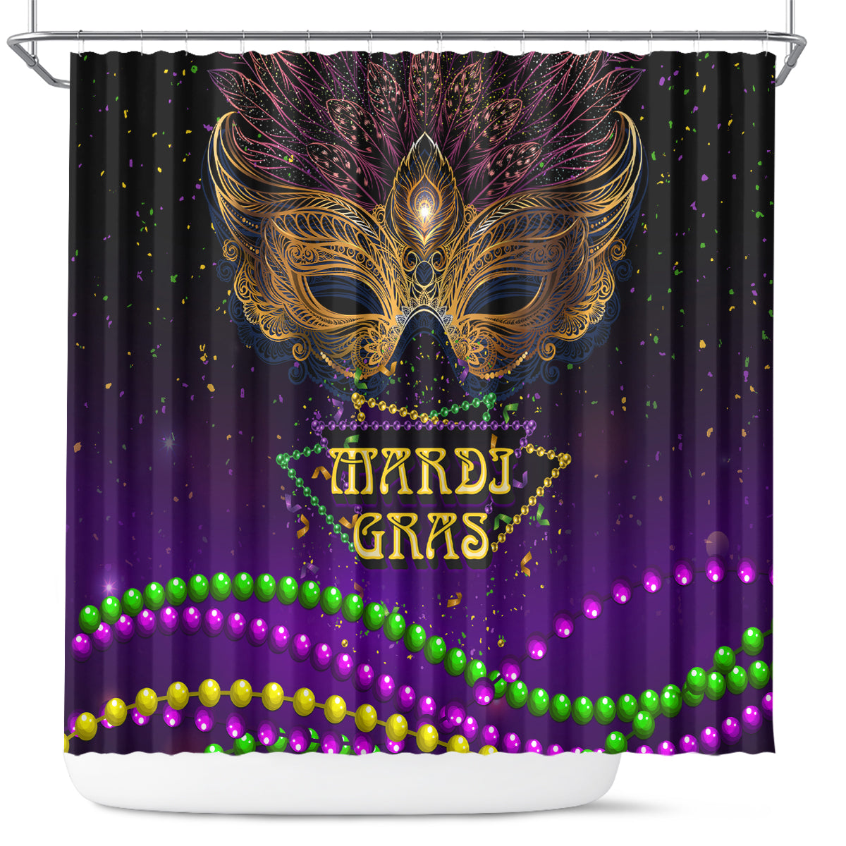 Mardi Gras 2024 Shower Curtain Carnival Mask Special Version