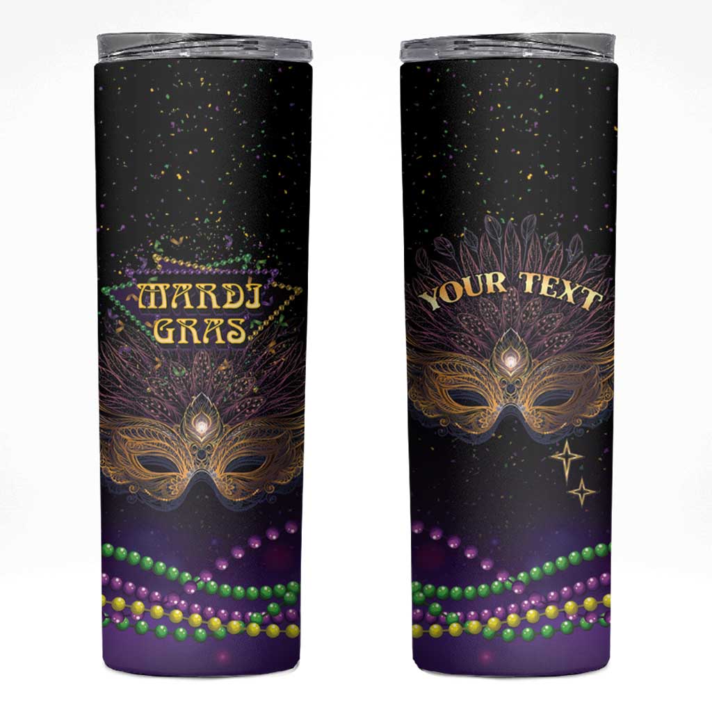 Personalized Mardi Gras Skinny Tumbler Carnival Mask Special Version