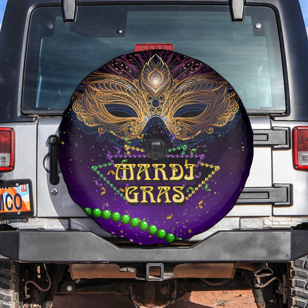 Mardi Gras 2024 Spare Tire Cover Carnival Mask Special Version - Wonder Print Shop