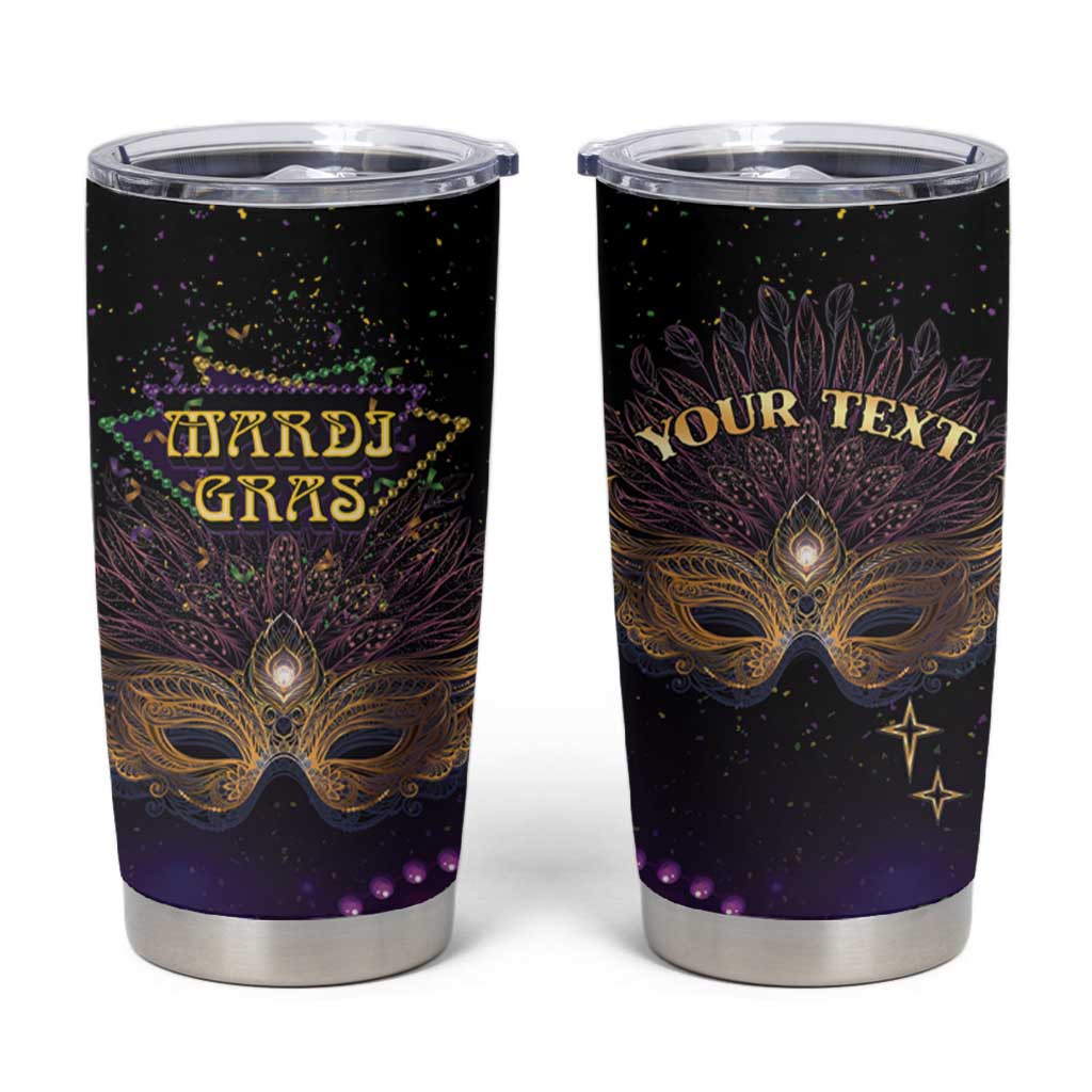 Personalized Mardi Gras Tumbler Cup Carnival Mask Special Version